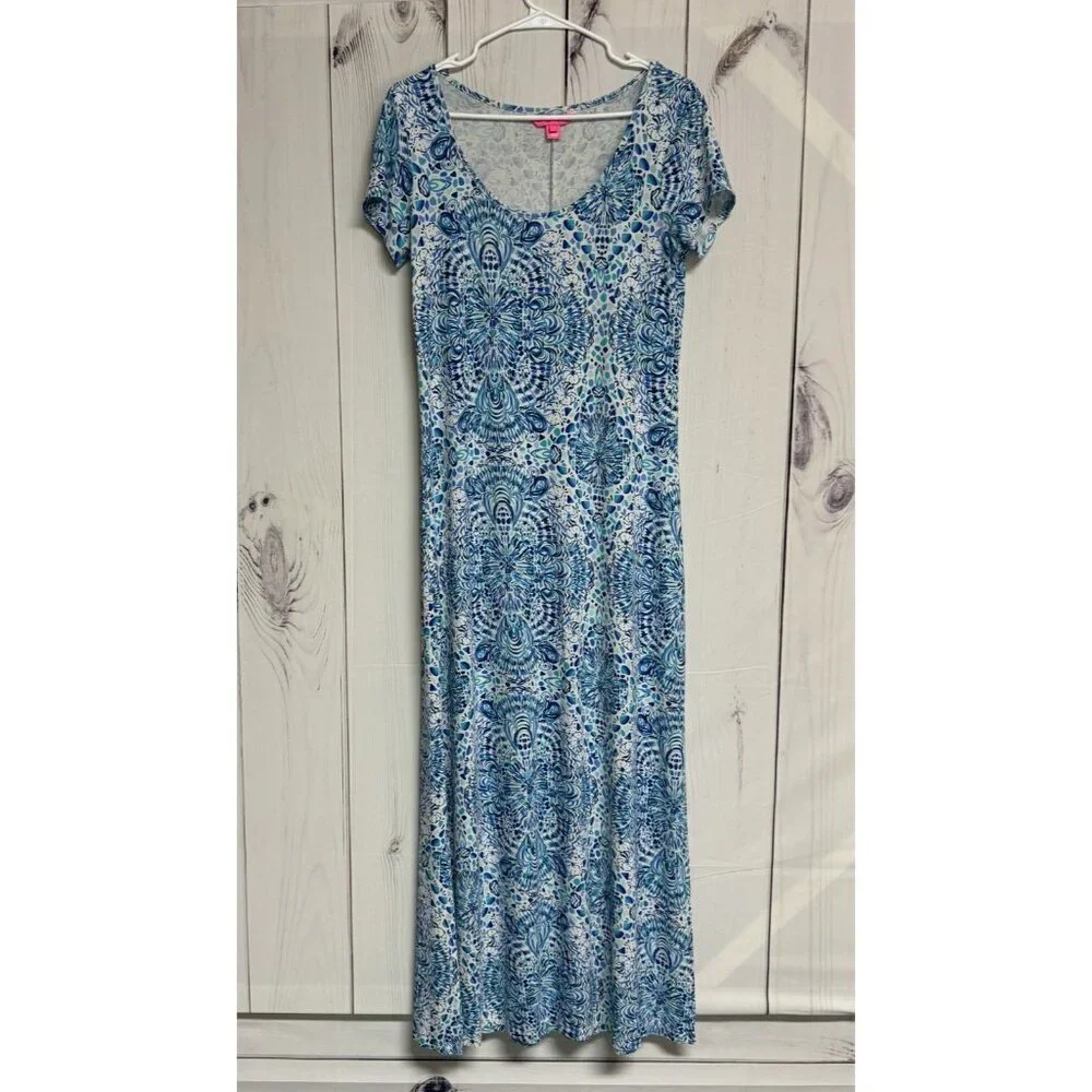 lilly pulitzer wynne maxi dress Lilly Pulitzer Wynne Maxi Dress M “Call My‎ Shell Phone” EUC